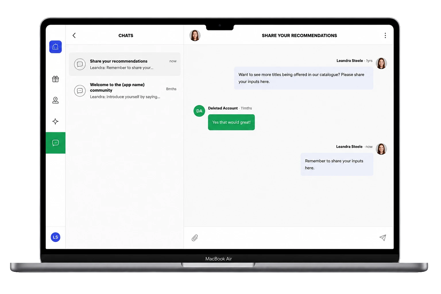 Spark conversation, not just consumption.