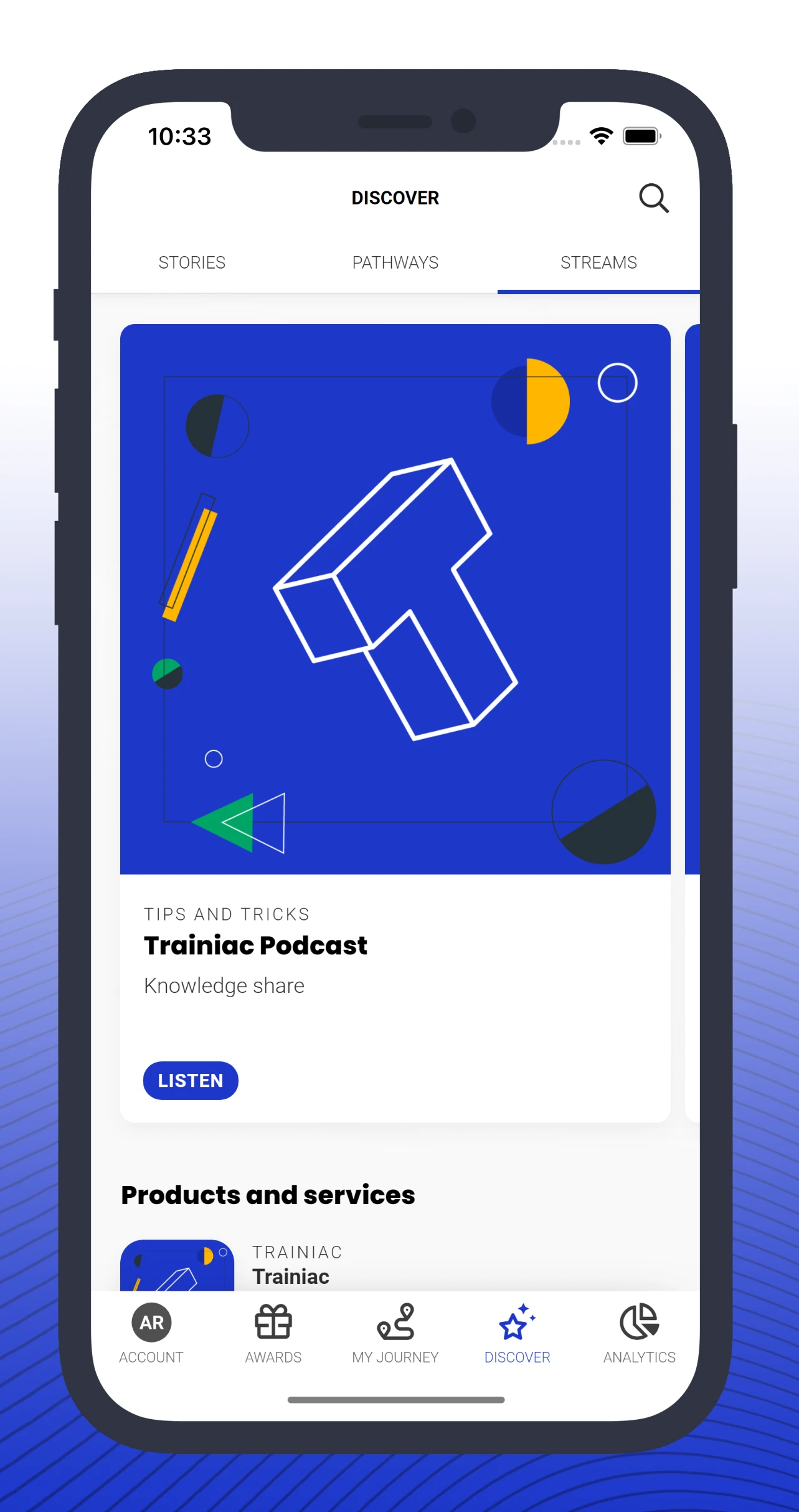 Streams playing on a phone